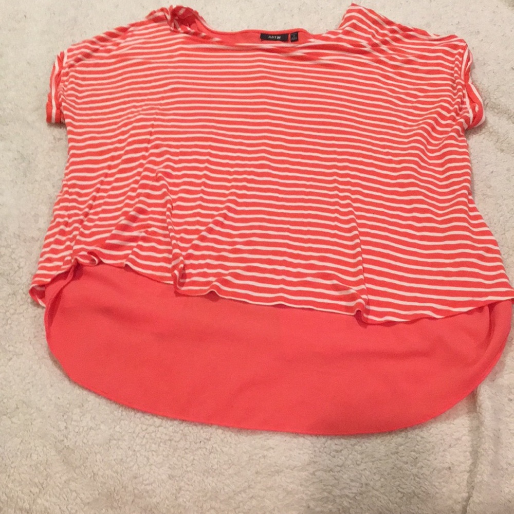 Striped High-lo blouse